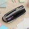 Wrapables 2 Compartment Large Grid Transparent Mesh Pencil Case, Pencil Pouch for Stationery Tools, Makeup, and Travel, Black